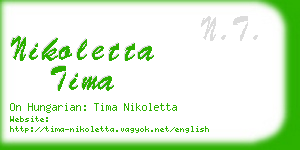 nikoletta tima business card
